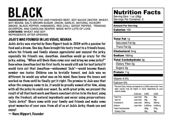 Black Beef Jerky - 2oz